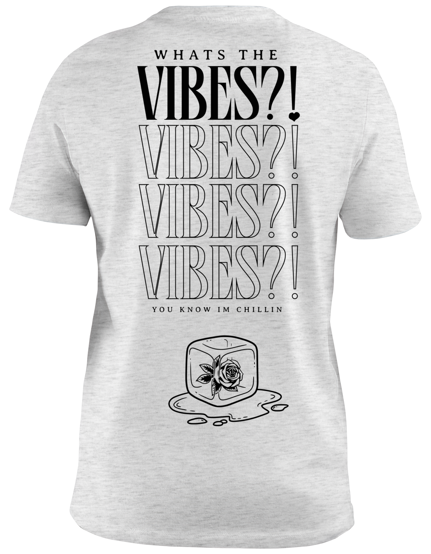 Heather GREY - "Whats the Vibes?!" T-Shirt