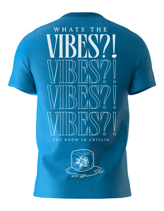 Heather SAPPHIRE - "Whats the Vibes?!" T-Shirt